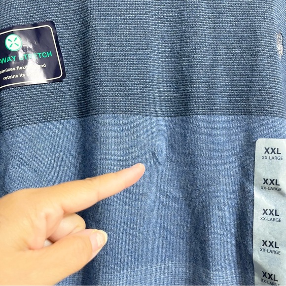 NWT US Polo Assn Blue Gradient Striped Long Sleeve Men’s Sweater See Note XXL - Picture 3 of 7
